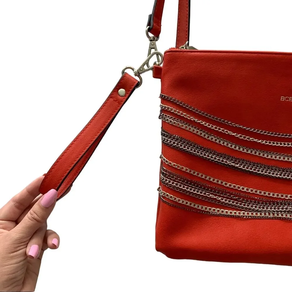 BCBGeneration | Milena Red Crossbody Silver Chain
